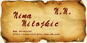 Nina Milojkić vizit kartica